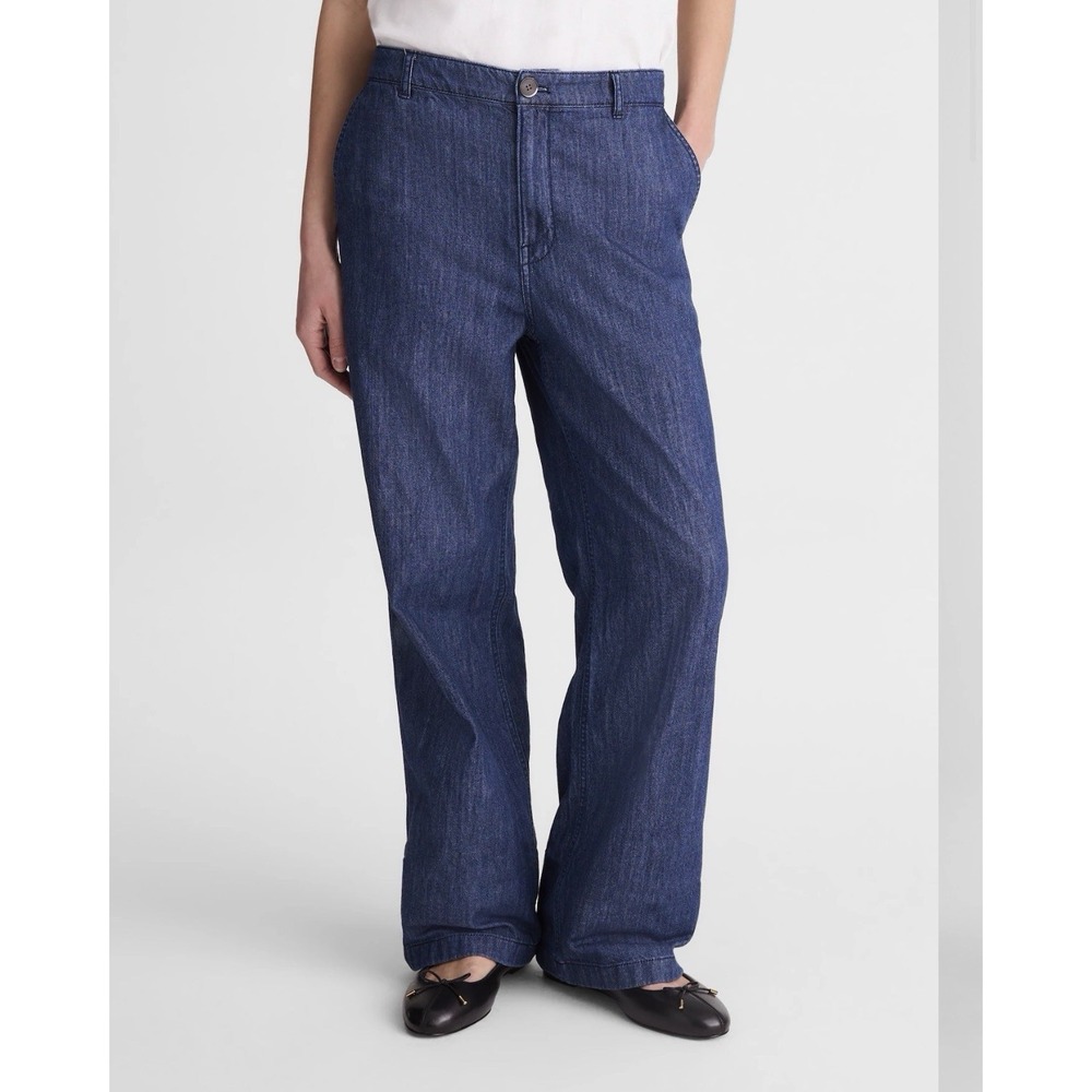 NEW Madewell Zoe relaxed straight jeans women's 8 Tall blue organic denim NZ608